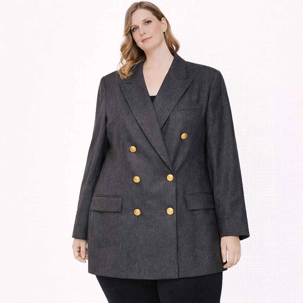 Talbot women's wool double brest jacket dark gray